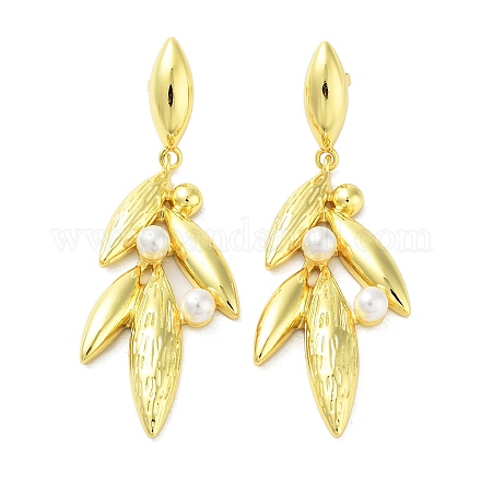 Серьги-гвоздики из латуни с реечным покрытием EJEW-A038-07G-1