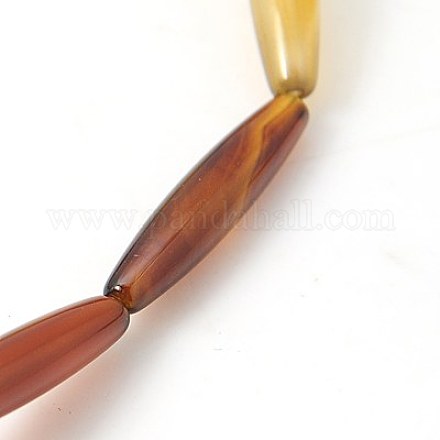 Natural Agate Beads Strands G-G304-5x24mm-03-1