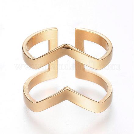 304 Stainless Steel Cuff Rings RJEW-G081-51G-17mm-1
