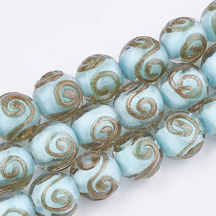 Perles vernissées de sable d'or manuelles  LAMP-T006-07I-1