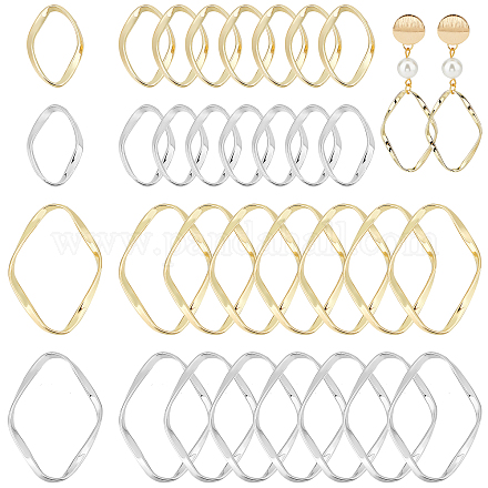 PandaHall 40pcs Twisted Linking Rings FIND-PH0005-73-1
