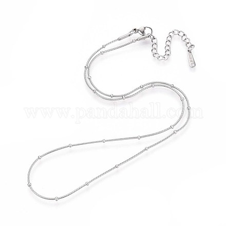 Ожерелья-спутнички из нержавеющей стали 304 толщиной 1 мм NJEW-N058-07A-P-1