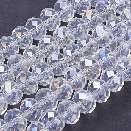 Chapelets de perles en verre électroplaqué GR12MMY-01AB-1