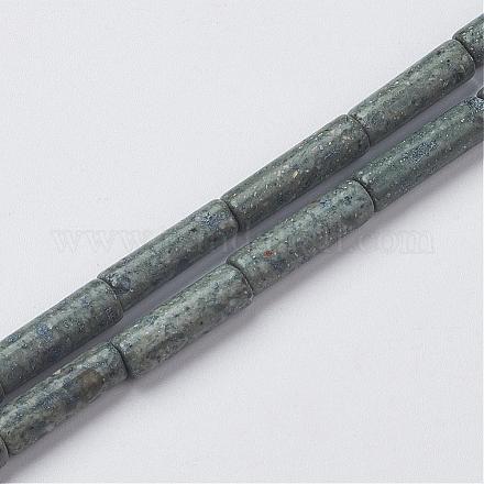 Cordón natural serpentina / verde cuentas de piedra hebras G-G968-F12-1