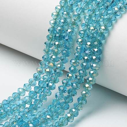 Electroplate Transparent Glass Beads Strands EGLA-A034-T2mm-H14-1