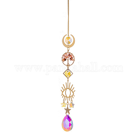 Glastropfen-Sonnenfänger-Prisma-Ornament zum Aufhängen PW-WG88031-03-1