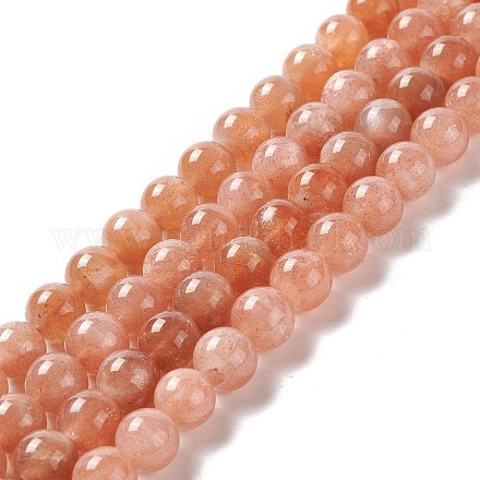 Chapelets de perles de sunstone naturelle naturelles G-A205-28B-1