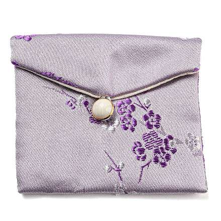 Мешочки для хранения ювелирных изделий из цветочной ткани в китайском стиле AJEW-D065-01A-05-1