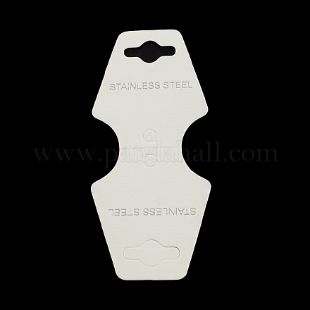 厚紙のネックレスのディスプレイカード  ホワイト  95x40x0.5mm X-CDIS-R030-07-1