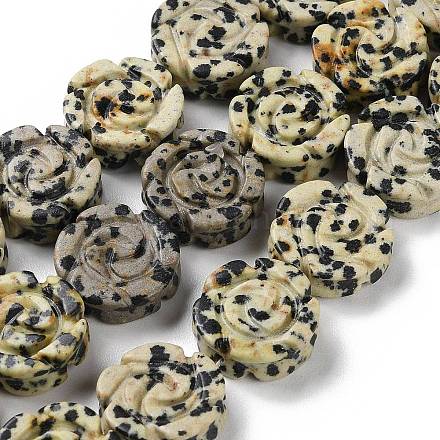 Chapelets de perles en jaspe dalmatien naturelle G-B065-B14-1