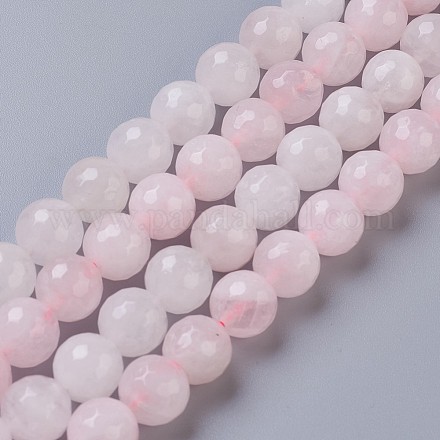 Natürlichen Rosenquarz Perlen Stränge G-C065-10mm-3-1