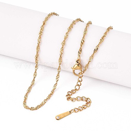 Ожерелья из сингапурской цепочки из нержавеющей стали 304 толщиной 2 мм NJEW-N058-06G-1