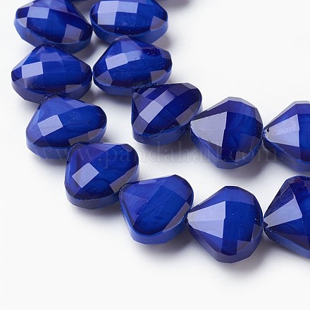 Chapelets de perles en verre opaque de couleur unie X-GLAA-E405-01B-J-1
