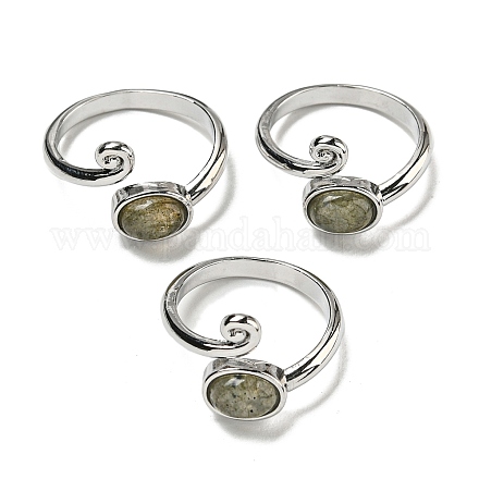 Регулируемые кольца из натурального лабрадорита RJEW-K269-08P-03-1