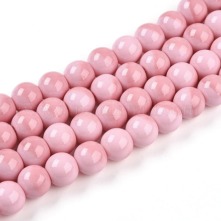 Выпечка окрашенные стеклянные бусины пряди DGLA-N012-10mm-01-1