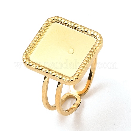 304 fornituras de anillo de puño abierto de acero inoxidable RJEW-Z018-45G-1