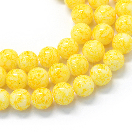 Baking Painted Glass Round Bead Strands DGLA-Q019-10mm-62-1