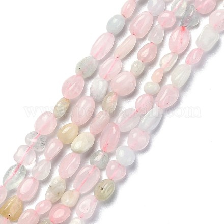 Chapelets de perles en morganite naturelle G-L550A-08-1