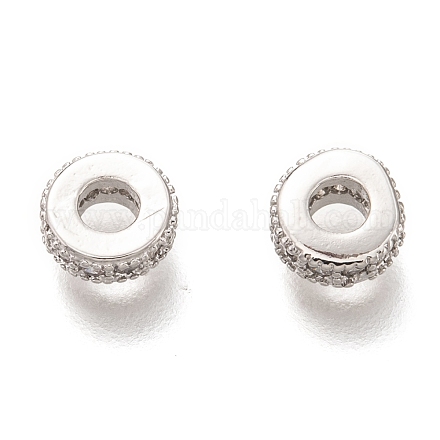 Brass Micro Pave Clear Cubic Zirconia Charms ZIRC-B002-41-02P-1