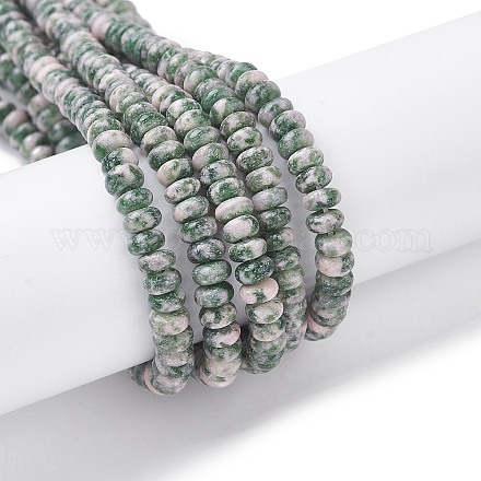 Natürliche grüne Fleck Jaspis Perlen Stränge G-H292-A18-02-1