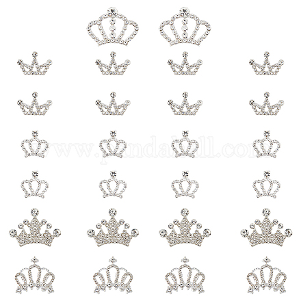 26 Stück 5 Stile Legierung Strass Cabochons FIND-FH0009-61-1