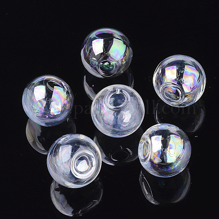 Round Handmade Blown Glass Globe Ball Bottles X-BLOW-R002-18mm-AB-1