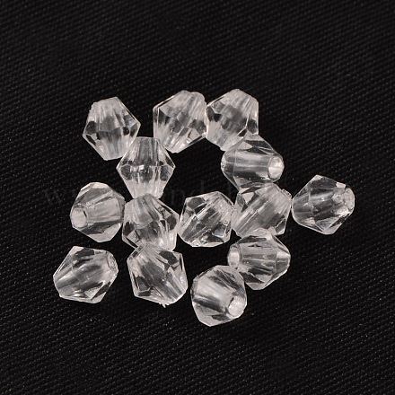6 mm à facettes perles de cristal toupie perles acryliques claires transparentes X-DBB6mm01-1