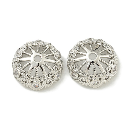 Покрытие стойки латунь микро паве прозрачные колпачки из кубического циркония KK-K386-13P-1