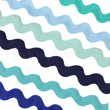 12 ярд 6 цвета ленты из полиэстера с волнистой бахромой&nbsp;OCOR-GF0005-56-1