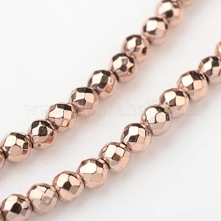 Eco-Friendly Long-Lasting Plated Non-magnetic Synthetic Hematite Smooth Beads Strands G-I175-34-2mm-RG-1