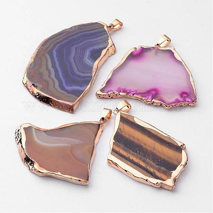Mixed Natural Agate Slices Big Pendants G-R125-2-1