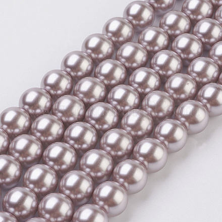 Umweltfreundliche runde Perlenstränge aus gefärbtem Glasperlen HY-A002-10mm-RB017-1