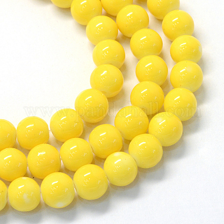 Baking Painted Glass Round Bead Strands DGLA-Q020-8mm-21-1