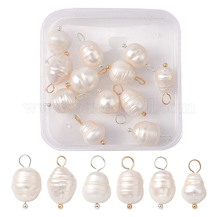 12pcs 2 colores colgantes de perlas de agua dulce cultivadas naturales FIND-YW0003-64-1