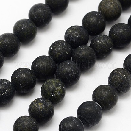 Natürliche Serpentin / grüne Spitze Stein Perlen Stränge G-D676-10mm-1
