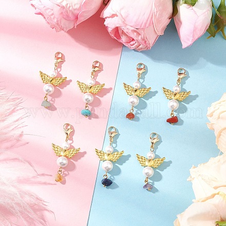 Подвеска из ракушки ангела с жемчугом HJEW-JM03440-1