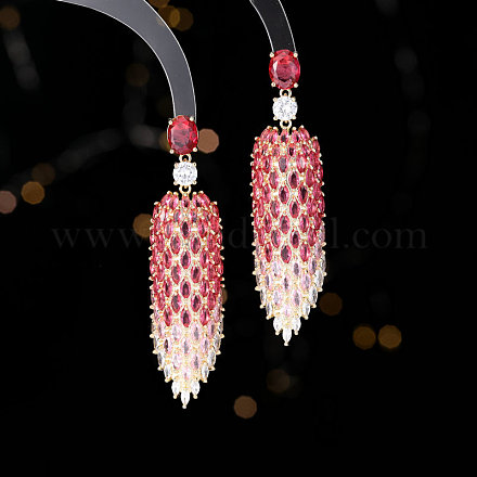 Серьги-гвоздики из латуни с микропаве и кубическим цирконием в форме каплевидной формы FS-WGA1B1E-04-1