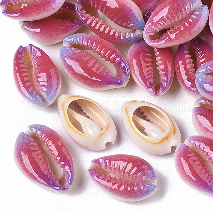 Perles de coquillage cauri naturelles imprimées X-SSHEL-R047-01-A03-1
