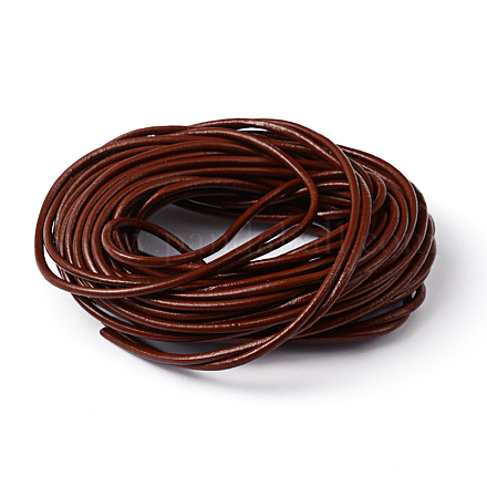 2.5mm Chocolate Color Cowhide Leather Beading Cords X-WL-A001-2-1