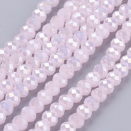 Chapelets de perles en verre électroplaqué X-GLAA-F001-4x3mm-27L-1