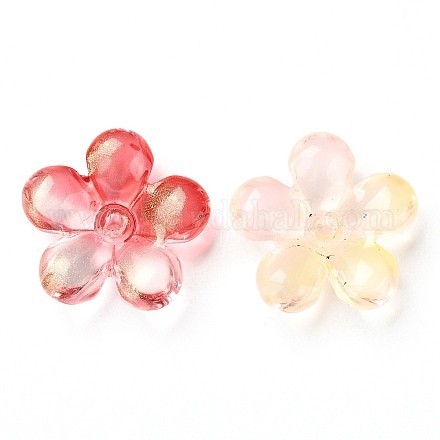 Transparent Baking Painted Glass Bead Caps X-GLAA-A002-03-1