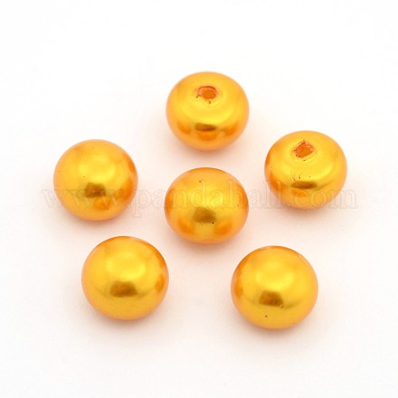 Half Drilled ABS Plastic Imitation Pearl Rondelle Beads OACR-F001A-04-1