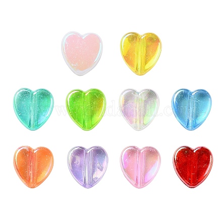 SUPERFINDINGS 1600Pcs 10 Colors Eco-Friendly Transparent Acrylic Beads TACR-FH0001-07-1