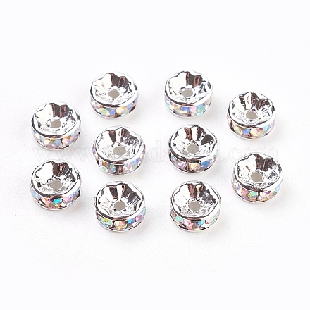 Brass Rhinestone Spacer Beads RB-A014-Z8mm-28S-NF-1