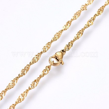 304 Edelstahl Singapur-Kette Halsketten MAK-L015-25F-1
