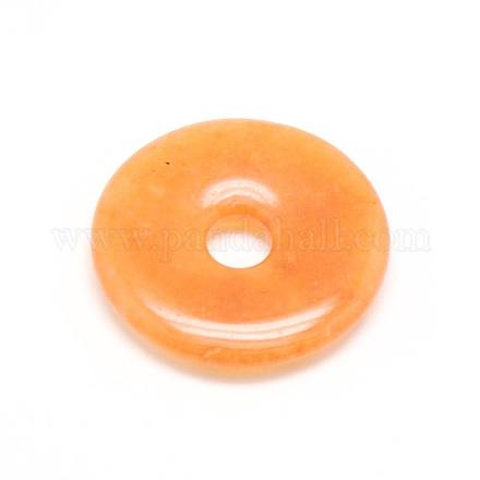 Donut/Pi Disc Natural Gemstone Pendants G-L234-30mm-09-1
