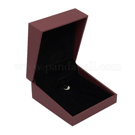 Bracelet en cuir et cadeaux de bracelet boîtes carrées en velours noir LBOX-D009-05A-1