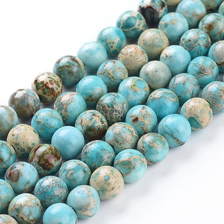 Brins de perles de jaspe impérial naturel G-G814-07-8mm-03-1