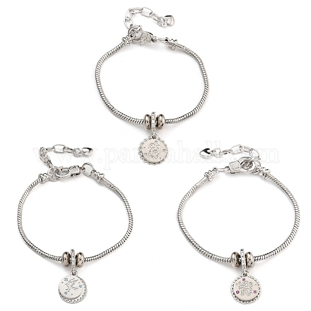 Латунные микропаве кубические цирконии европейские браслеты BJEW-K261-16P-1