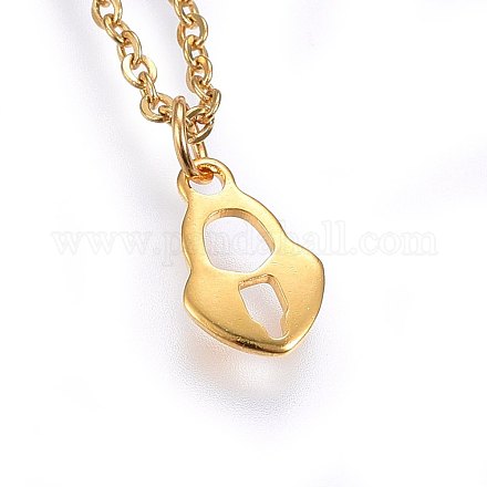 304 Stainless Steel Pendant Necklaces NJEW-H488-15G-1